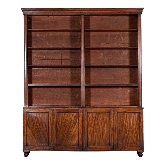 Large Antique English Mahogany Bookcase, 1870 For Sale