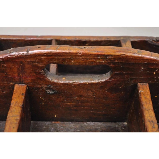 Antique French Country Provincial Wooden Storage Caddy Tool Box Desk Organizer For Sale In Philadelphia - Image 6 of 9
