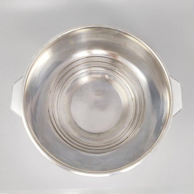 Silver Art Deco Silver-Plated Champagne Bucket by Luc Lanel for Christofle Gallia Collection, France, 1930 For Sale - Image 8 of 9
