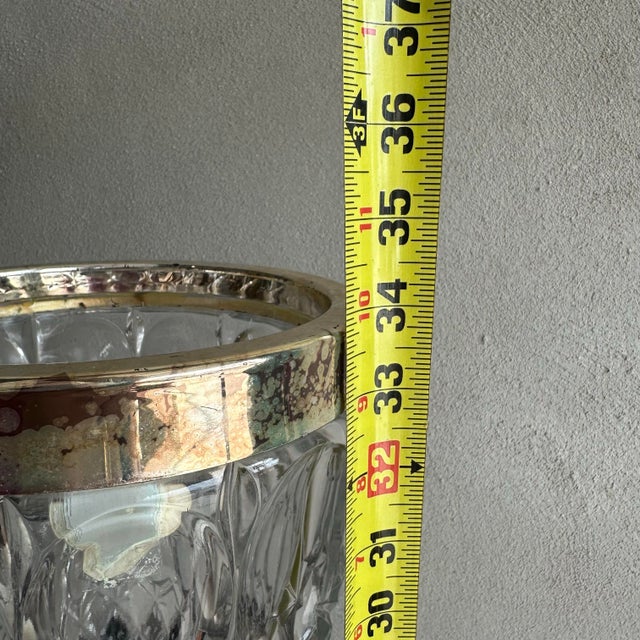 Silver Vintage William Adams Italian Crystal Ice Bucket and Silver Plated Stand For Sale - Image 8 of 11