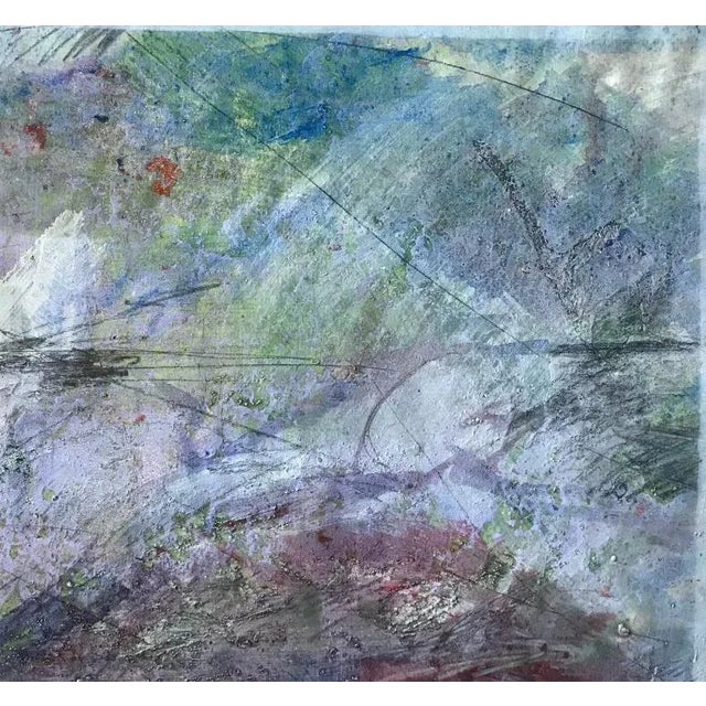 Patricia Zippin "Sun Mountain" 1980s Mixed Media, acrylic paint, pencil 20"x 14.25" unframed Signed in ink twice in bottom...