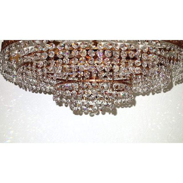 Brass and Lead Crystal Chandelier from Schröder, 1960s For Sale - Image 6 of 11