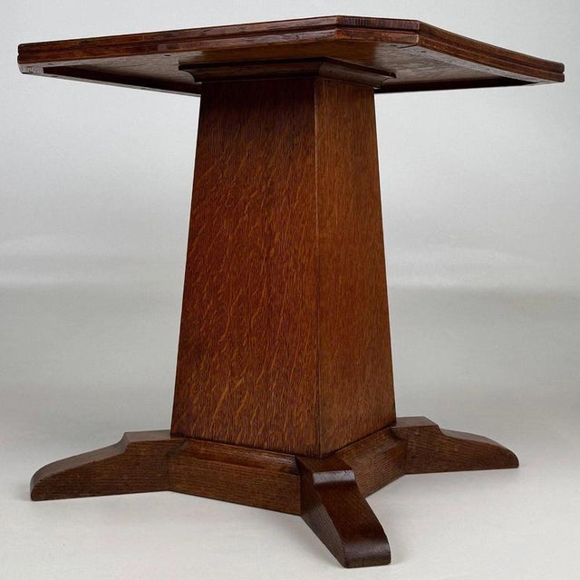 Brown Early 20th Century Antique English Oak Side Table For Sale - Image 8 of 9
