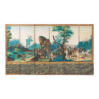 Zuber Six Panel Wallpaper Screen the Hunting Landscape For Sale