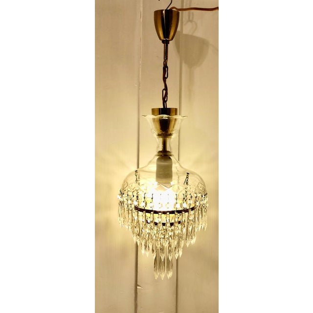 Large French Waterfall Crystal Chandelier, 1920s For Sale - Image 3 of 9