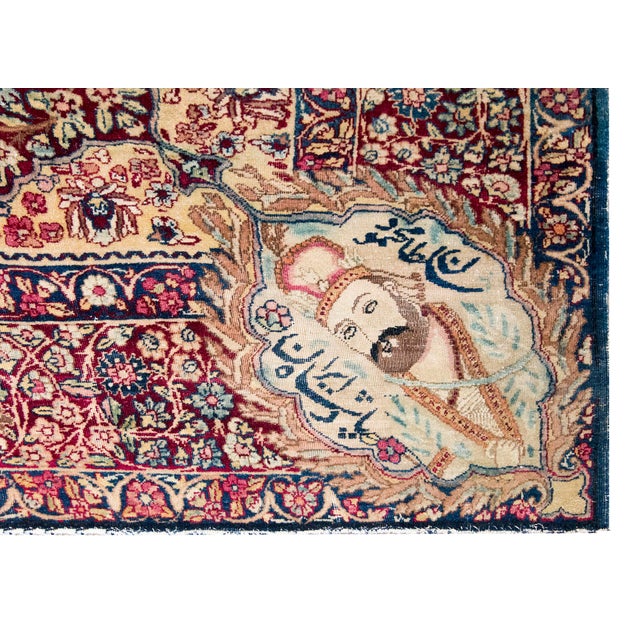 Late 19th Century Persian Lavar Pictorial Karim Khan Zand Rug For Sale - Image 11 of 13