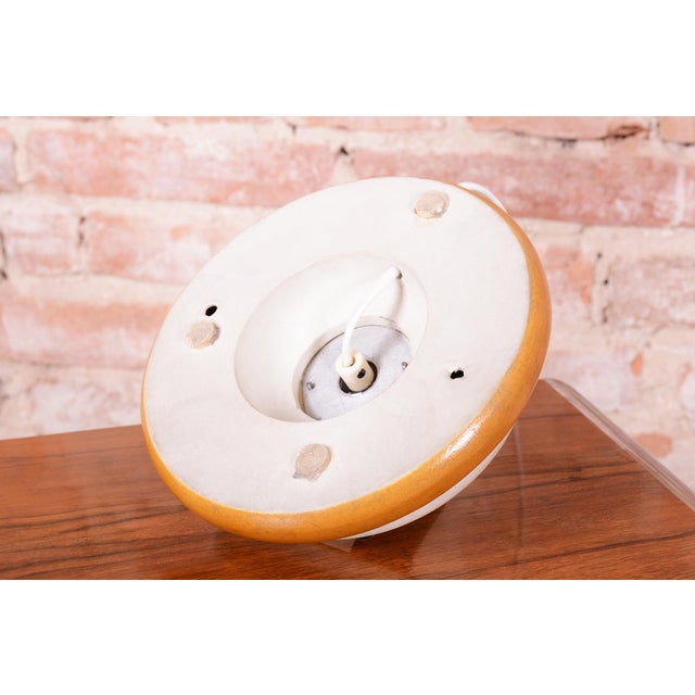 Brown Mid-Century Modern Table Lamps in Ceramic and Opal Glass, 1950s, Set of 2 For Sale - Image 8 of 14