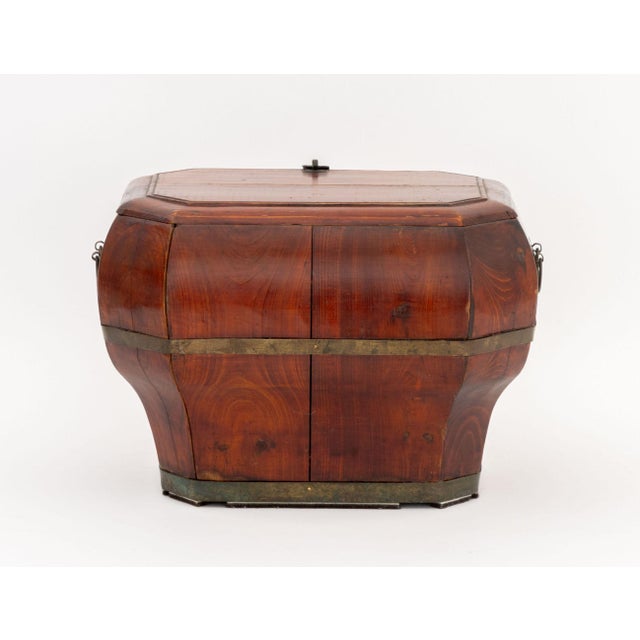 Late 19th Century Two Chinese Brass Bound Wood Wedding Chests For Sale - Image 5 of 12