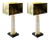Black Italian Table Lamps in Murano Glass and Brass Shades, 2010s, Set of 2 For Sale - Image 8 of 8