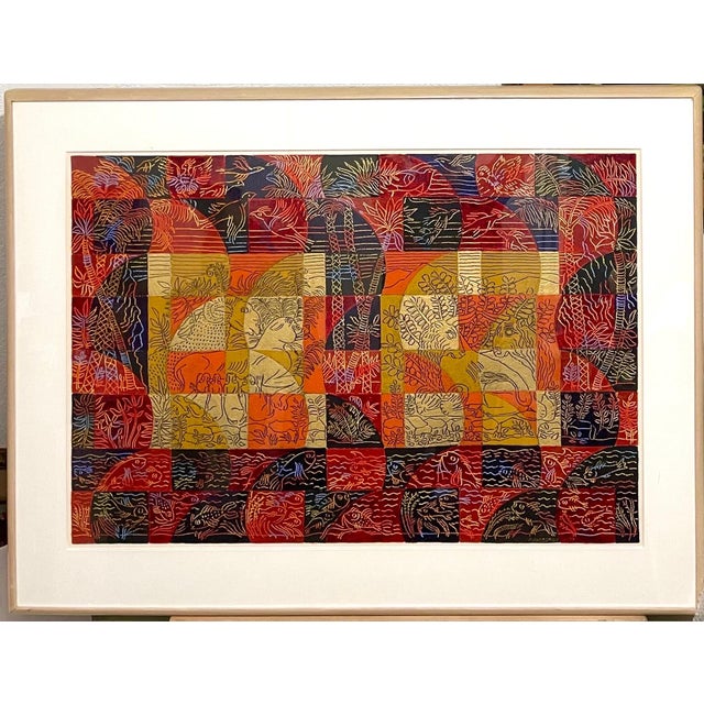 Abstract Harry Koursaros, Large Pattern and Decoration Painting Abstract Expressionist Harry Koursaros P&D, 1983 For Sale - Image 3 of 11