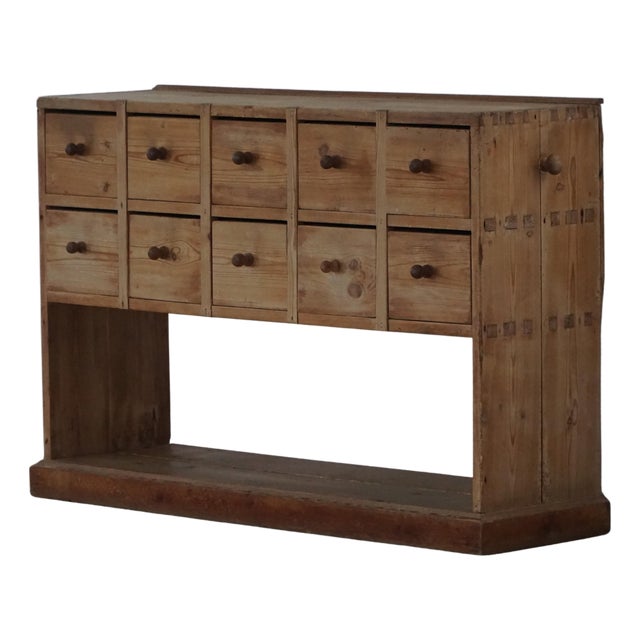 Antique Danish Pine Apothecary Cabinet or Console, 1850s-1880s For Sale
