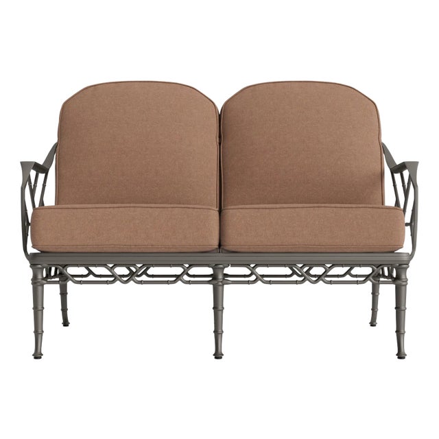 Brown Jordan Calcutta Loveseat, Mica frame with Fusion Clay fabric For Sale