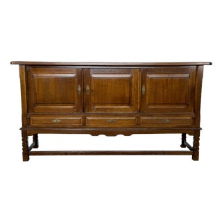 Mid-Century Modern Sideboard in Dark Stained Oak by Henning Kjærnulf, 1960s For Sale