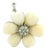 Vintage Italian 18k White Gold Mother-of-Pearl Diamond Flower Brooch, 1970s For Sale