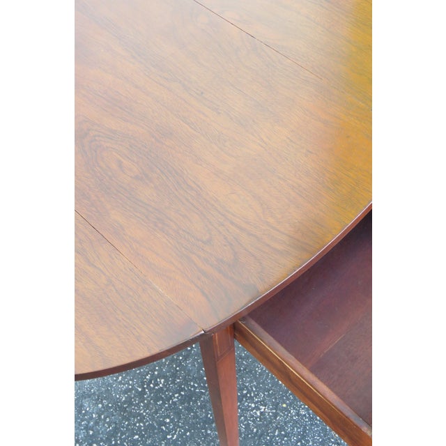 Drop Leaf Mahogany Inlay Nightstand Side End Table 5875 For Sale - Image 10 of 12