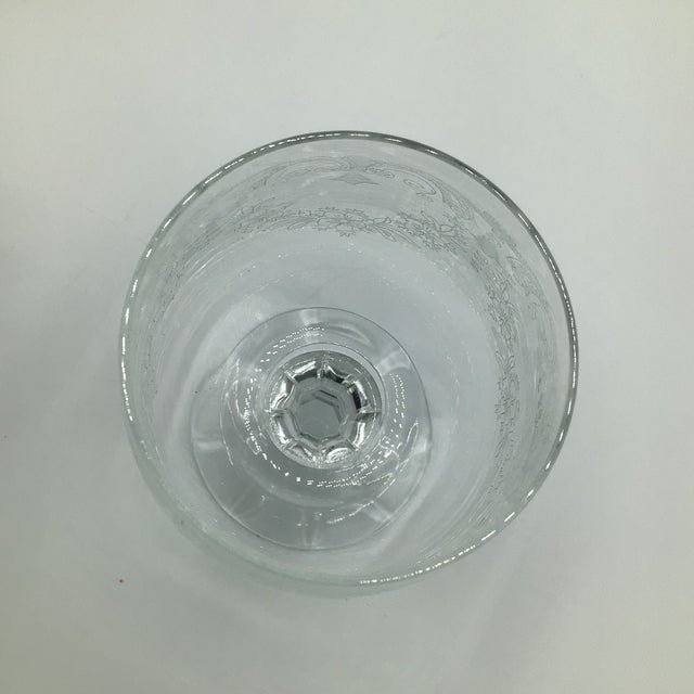 Glass Vintage Bohemia Cascade Etched Crystal Wine Glasses-Set of 4 in Original Box . For Sale - Image 7 of 12