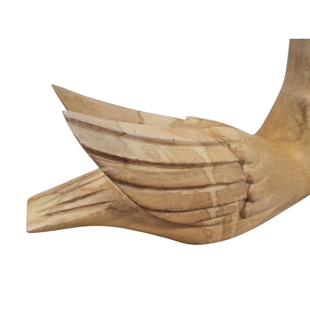 Italian Mid-Century Modern Hand-Carved Wooden Swan With Brass Beak, C. 1960s–70s For Sale - Image 15 of 16
