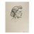 Vintage 1950s Century Portrait Drawing of Woman For Sale