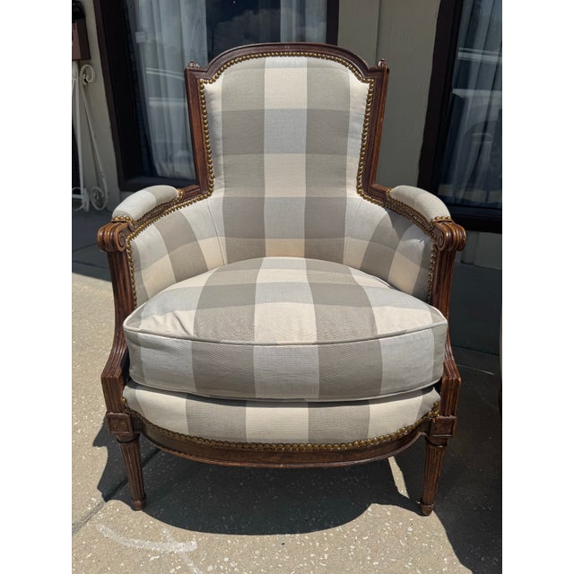 19th Century Buffalo Check French Chairs For Sale - Image 4 of 8