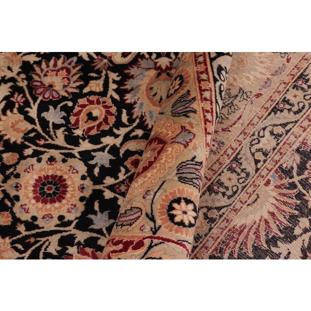 Floral Pak-Persian Black/Tan Wool Rug - 8'1'' X 9'10'' For Sale In New York - Image 6 of 9
