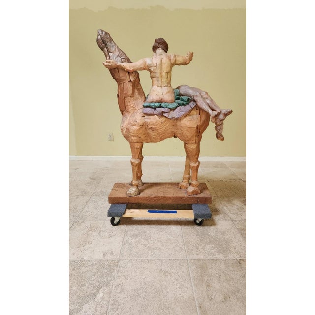 Wood Peter Leventhal Horse With Nude Riders Large Art Sculpture Over 4 Feet Tall! For Sale - Image 7 of 13