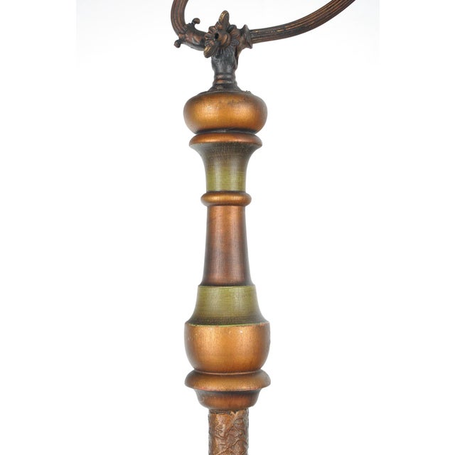 Mid 20th Century Mid 20th Century Restored Victorian Brass & Cast Iron Bridge Floor Lamp For Sale - Image 5 of 11