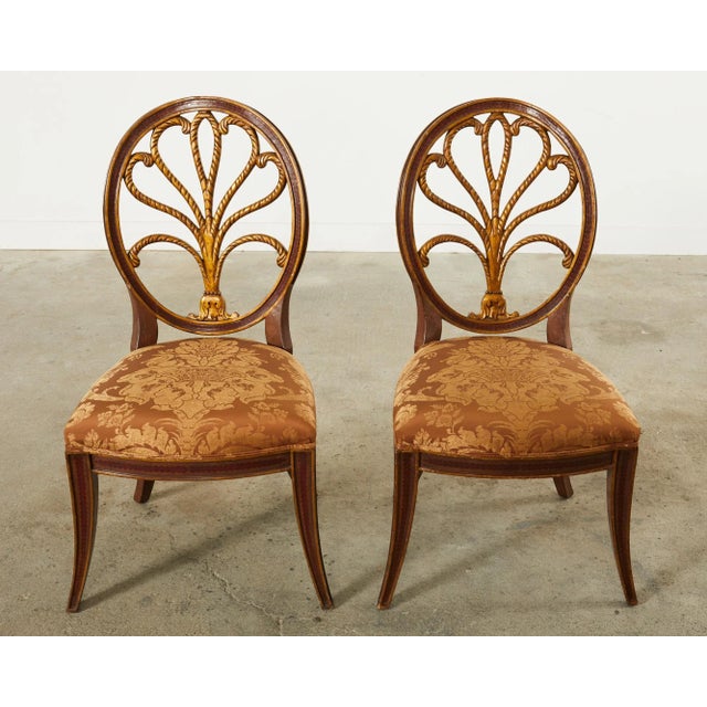 Set of Four Rose Tarlow Feather Chairs With Fortuny Seats For Sale In Sacramento - Image 6 of 12
