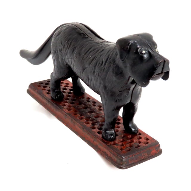 Unusual Antique Cast Iron Figurative Table Top "Dog Tray Nut Cracker" For Sale - Image 4 of 13