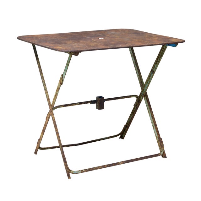 Early 20th Century French Folding Metal Garden Table, 1920 For Sale - Image 6 of 6