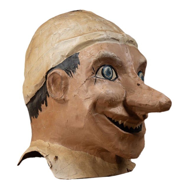 Early 20th Century Papier Mache Carnival Character Mask For Sale