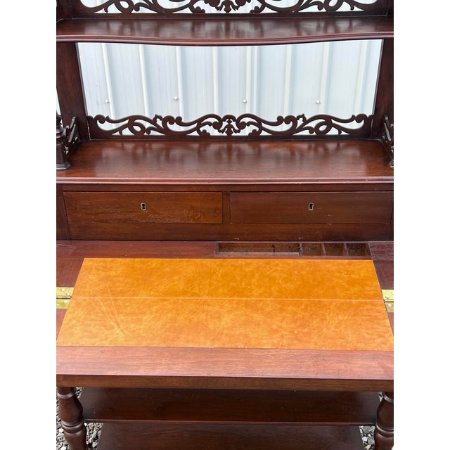 Mid 19th Century 19th Century Victorian Mahogany Etagere Desk For Sale - Image 5 of 12