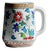 Handmade Ceramic Floral Tankard – Hand-Painted Red & Blue Tulips – Decorative Cup & Desk Organizer For Sale