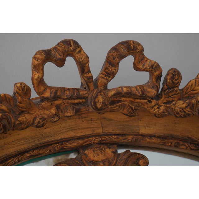 Gold French Louis XV Style Gold Finish Decorative Mirror For Sale - Image 8 of 10