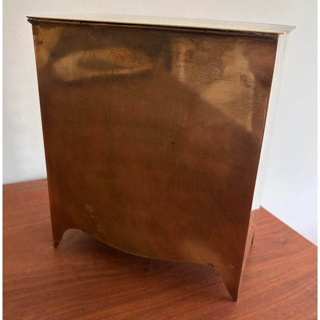 Charming Vintage Brass Miniature Dresser Chest Lidded Box For Sale - Image 4 of 5