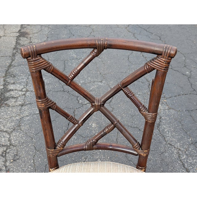 Vintage Fick Reeds Set of 6 Bois Bamboo Chippendale Dining Chairs For Sale - Image 11 of 18