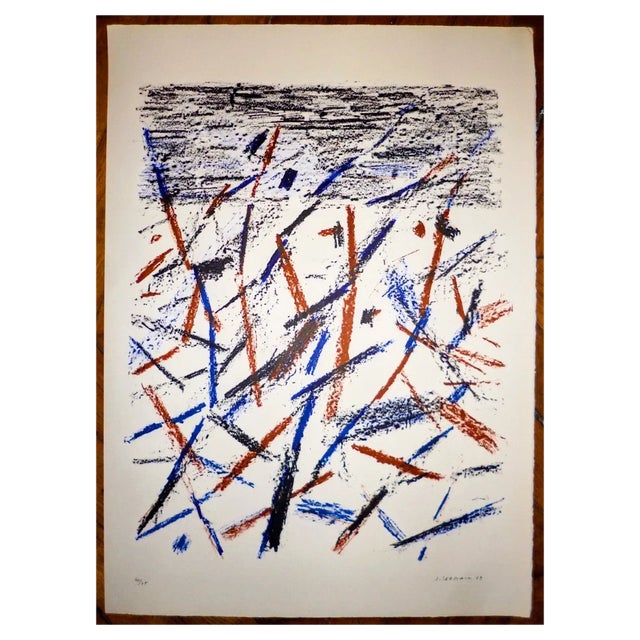 Jacques Germain, Abstract Composition II, Original Hand-Signed Lithograph, 1968 For Sale