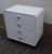 Small White Formica Chest of 4 Drawers with Silver Shell Handles & Black Base, 1970s For Sale - Image 4 of 7