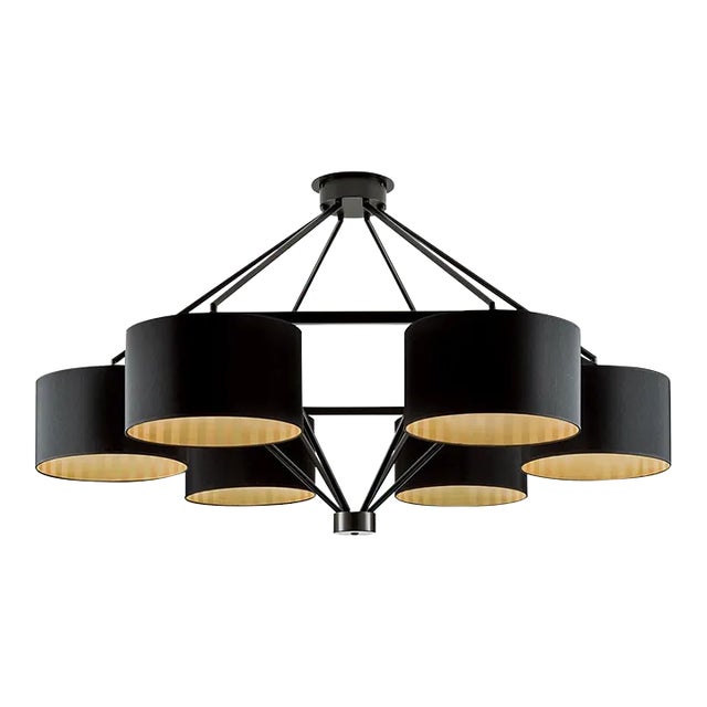Custom Diamond Satin Black Ceiling Light For Sale