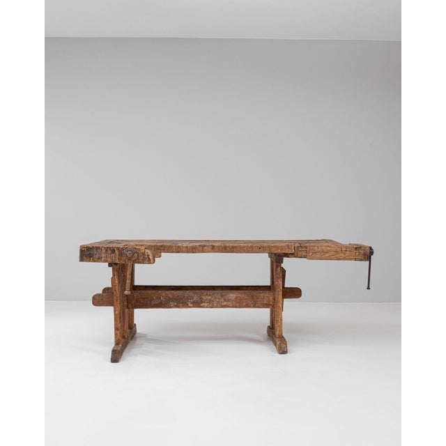 Mid 20th Century Czechia Traditional Burnt Orange Wood Console Table For Sale - Image 10 of 10