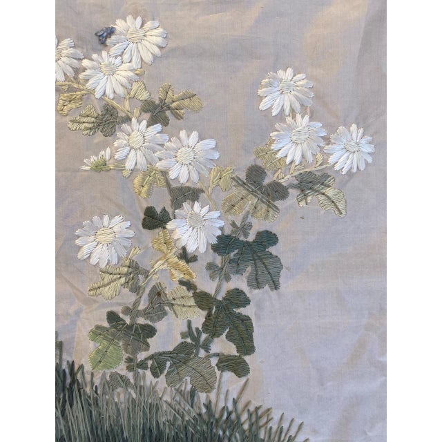 1950s Vintage Silk Chinese Embroidery For Sale - Image 5 of 14
