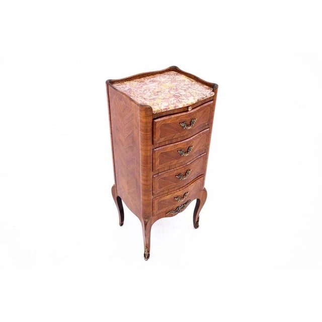 Antique Small Chest of Drawers with Marble Top, France, 1890s For Sale - Image 10 of 12