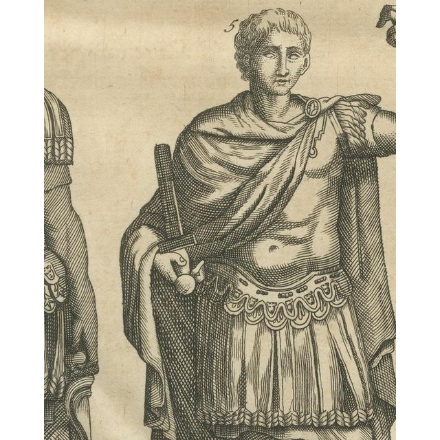 18th Century Montfaucon, Roman Officers in Cuirass and Cloak, 1722, Engraving For Sale - Image 5 of 8