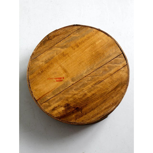 Vintage Stenciled Wooden Cheese Box For Sale - Image 4 of 11