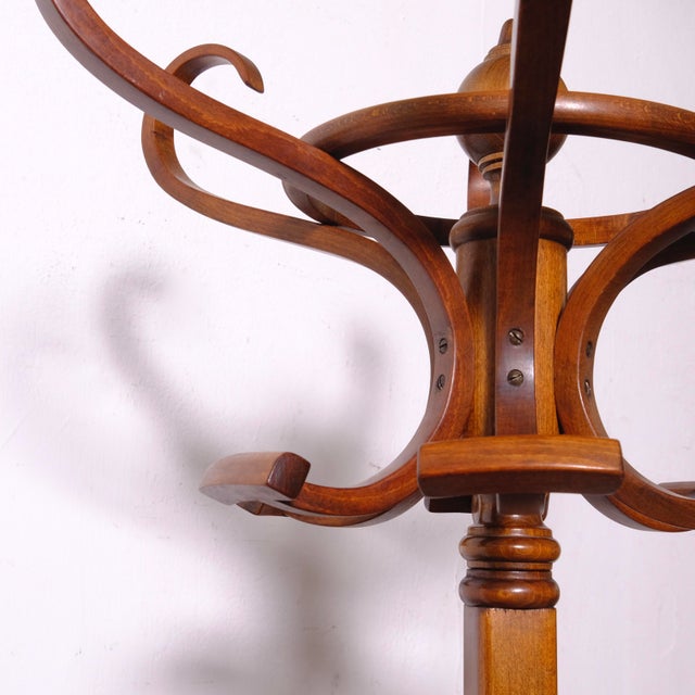 Vintage Curved Beech Coat Stand, 1970s For Sale - Image 13 of 16