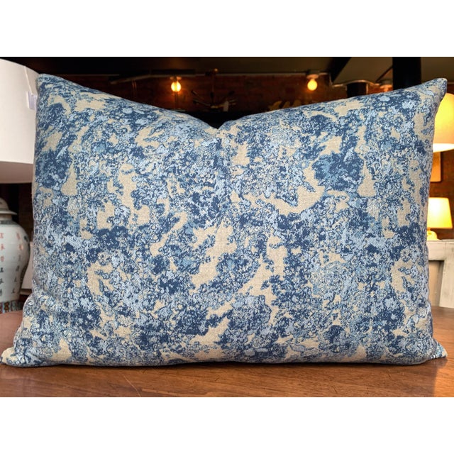 Contemporary Custom Throw Pillows in Holland & Sherry Woven Patterned Fabric - A Pair For Sale - Image 3 of 10