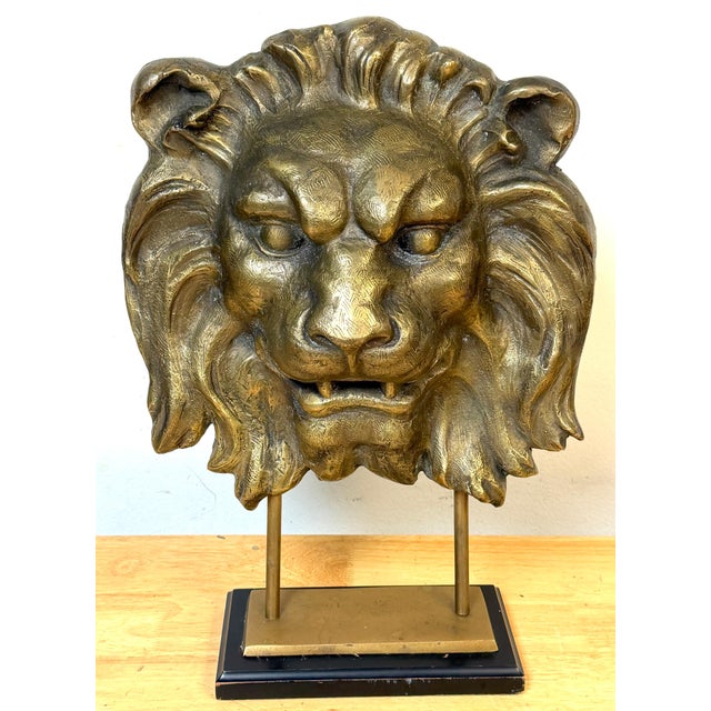 Bronze Large Finely Cast Bronze Lion Mask, Museum Mounted 20th Century For Sale - Image 8 of 15