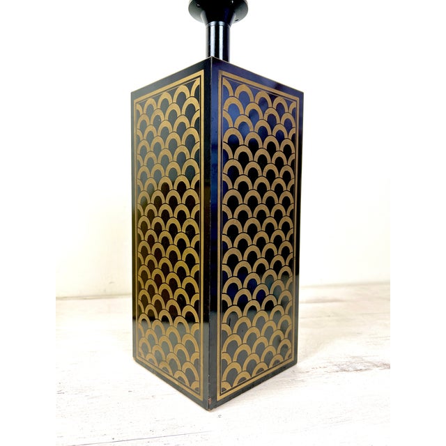 Vintage Table Lamp with Black and Gold Cube Base For Sale - Image 9 of 14