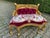 Late 20th French Louis XVI Gold Beech Red Velvet Settee For Sale - Image 13 of 14