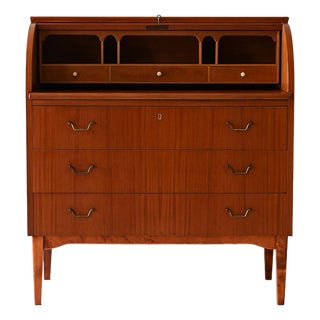 Vintage Secretaire with Roller Closure from Bröderna Gustafssons, 1950s For Sale