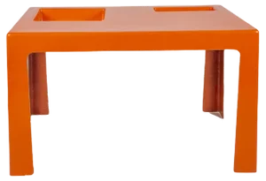 Orange Fiberglass Coffee Table in the Style of Marc Berthier